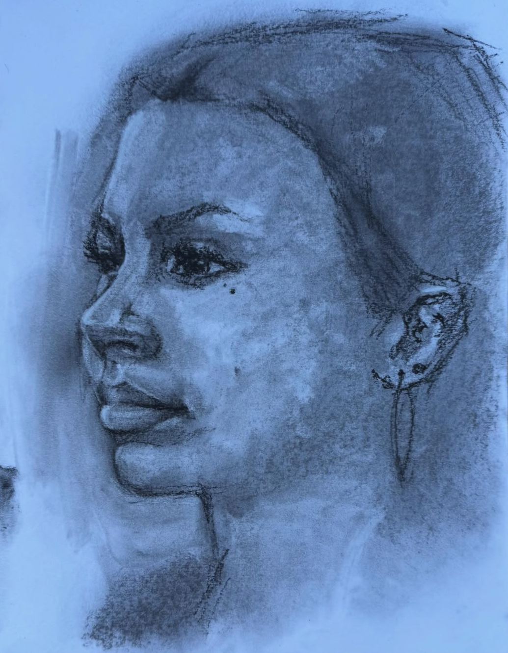 Charcoal Portrait of a Woman